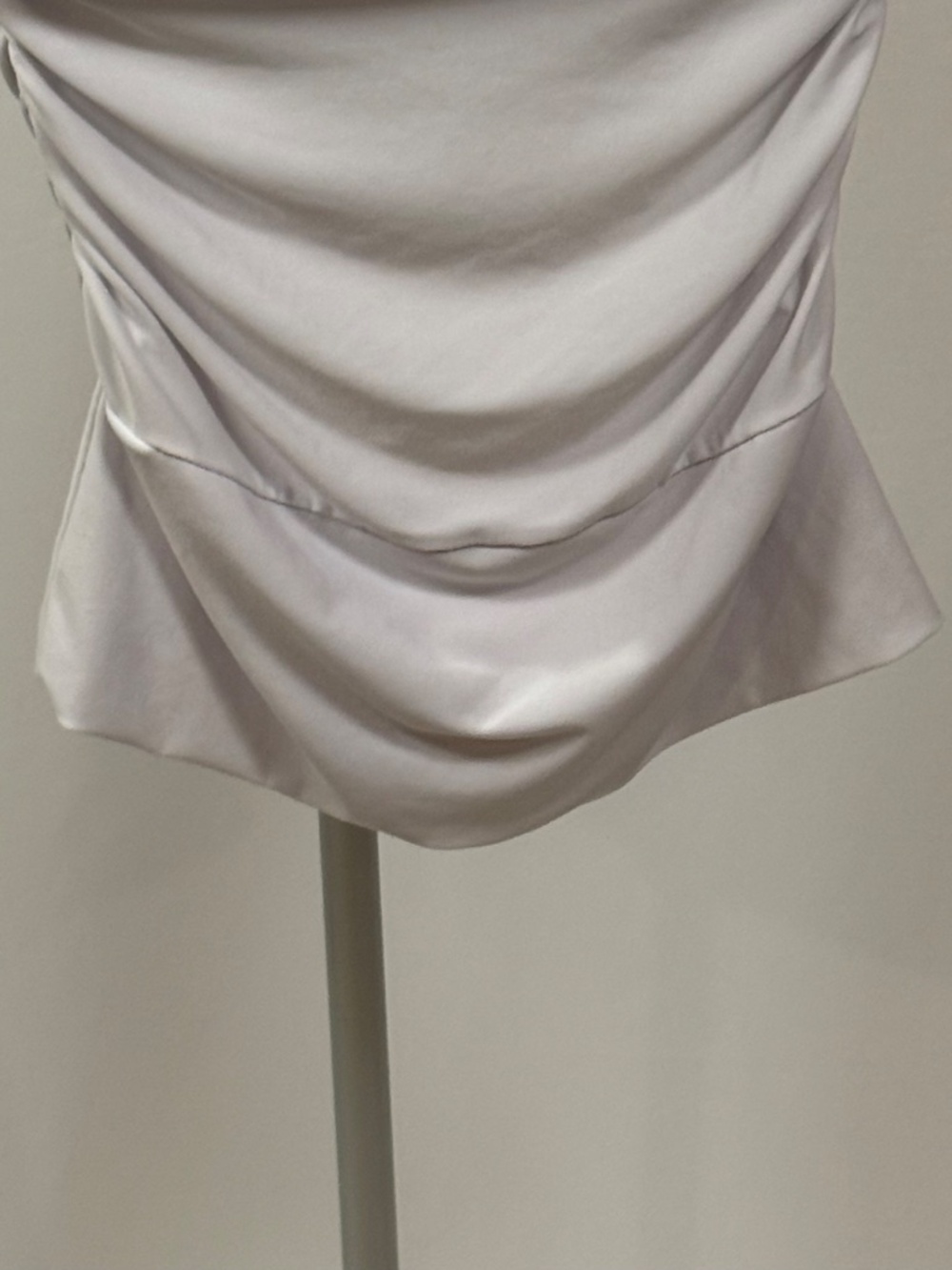 DeMore White One Shoulder Ruched Rhinestone Dress M - Picture 7 of 13